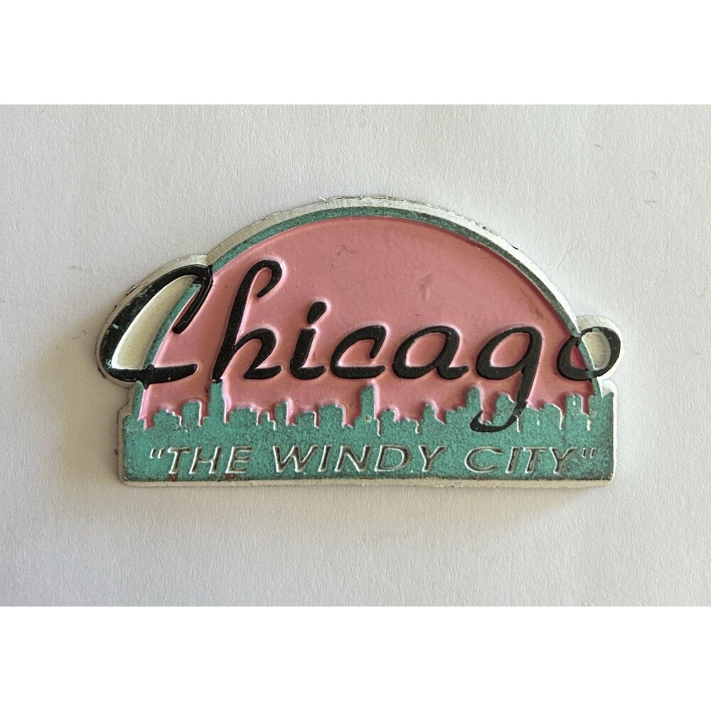 Chicago THE WINDY CITY Souvenir Refrigerator Magnet 2.25" x 1.25"